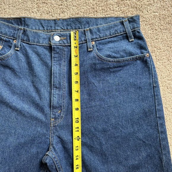 Levi 505 Shorts Mens 38x9 Vintage Blue Medium Wash Denim Cut Off - Picture 8 of 12